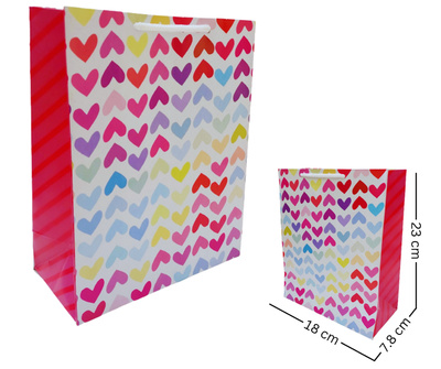 Heart Design Gift Bags (9X7X3 Inches)